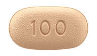 ジセレカ錠 100 mg　製剤写真　表