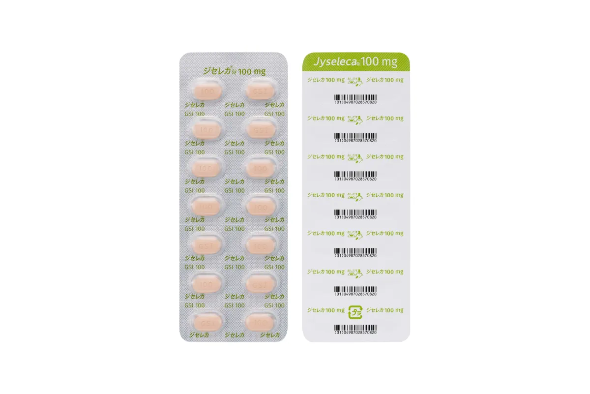 ジセレカ錠 100 mg　包装写真　14錠（14錠×1）PTP　ブリスターパック